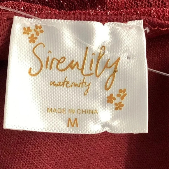 Siren Lily Maternity Shimmery Top with elastic and ties on sleeves New - Picture 5 of 9